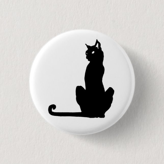 Badge Rond 2,50 Cm Bouton de chat noir (Devant)