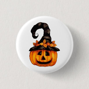 Badge Rond 2,50 Cm Bouton de citrouille de Halloween Jack-o'-lantern
