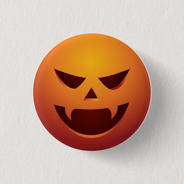 Badge Rond 2,50 Cm Bouton de citrouille de Halloween Jack-o'-lantern (Devant)