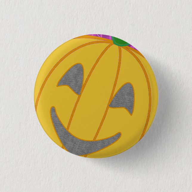 Badge Rond 2,50 Cm Bouton de citrouille moderne (Devant)