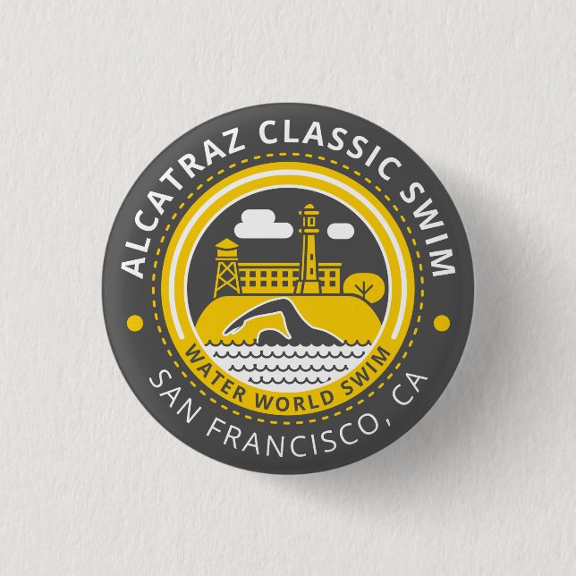 Badge Rond 2,50 Cm Bouton de classique d'Alcatraz (Devant)