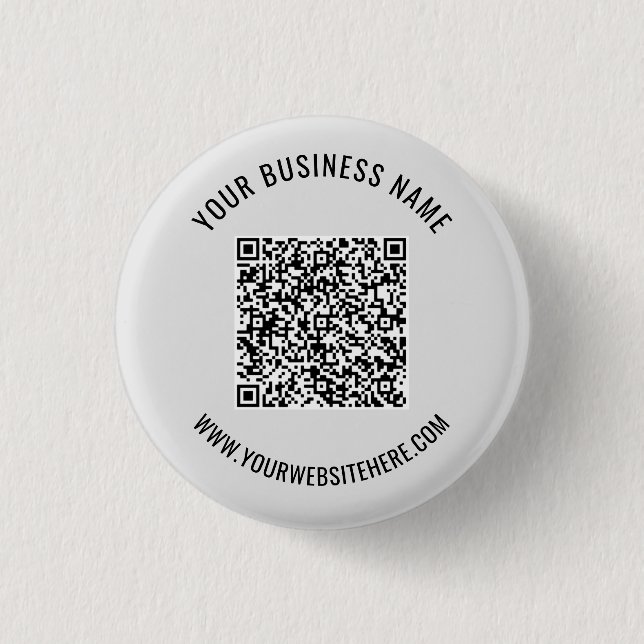 Badge Rond 2,50 Cm Bouton de code QR de texte personnalisé - Exemple (Devant)