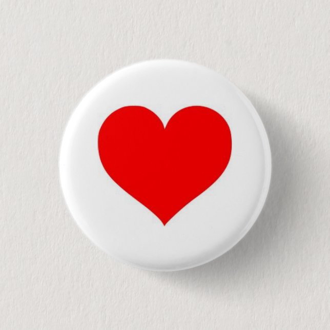 Badge Rond 2,50 Cm bouton de coeur (Devant)