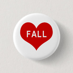Badge Rond 2,50 Cm Bouton de coeur d'amour rouge d'AUTOMNE