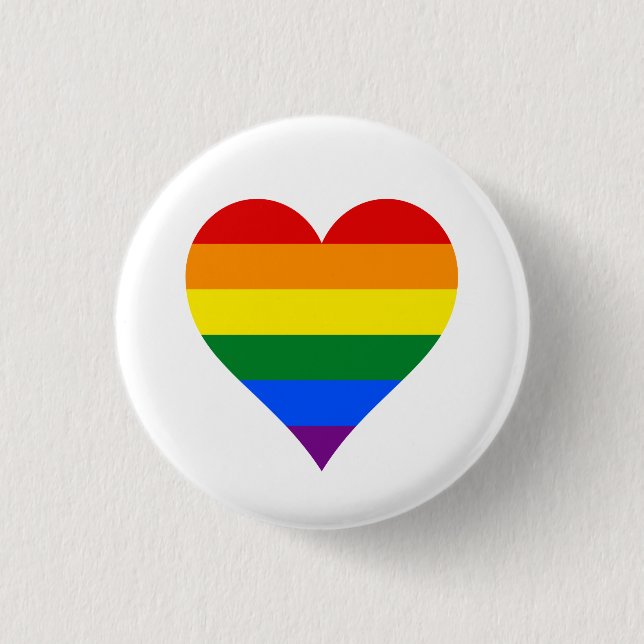 Badge Rond 2,50 Cm Bouton de coeur de fierté LGBT (Devant)