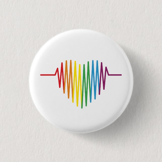 Badge Rond 2,50 Cm Bouton de coeur LGBTQ (Devant)