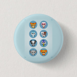 BADGE ROND 2,50 CM BOUTON DE COLLECTION D'ANIMAUX DE DESSIN BÉBÉ AD