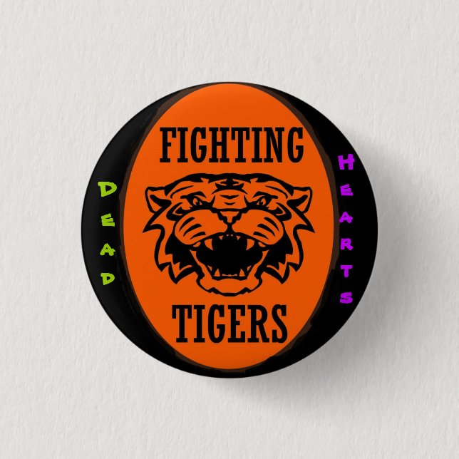 Badge Rond 2,50 Cm Bouton de combat de tigres - romans morts de (Devant)