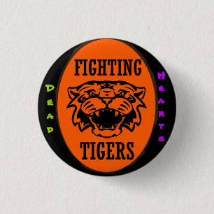 Badge Rond 2,50 Cm Bouton de combat de tigres - romans morts de