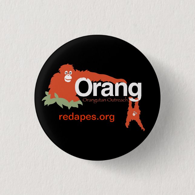 Badge Rond 2,50 Cm Bouton de communication Orangoutan (Devant)