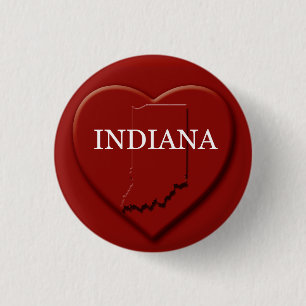 Badge Rond 2,50 Cm Bouton de conception de carte cardiaque Indiana