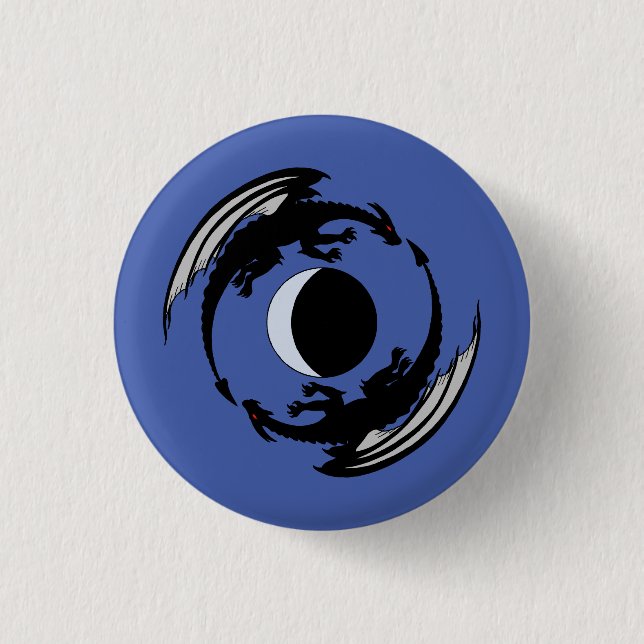 Badge Rond 2,50 Cm Bouton de conception de fantasy Dragons de Lune (Devant)