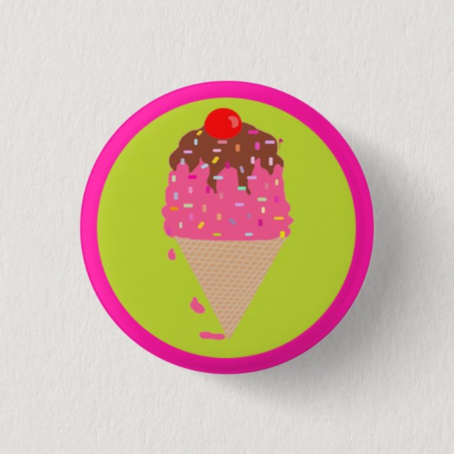 Badge Rond 2,50 Cm Bouton de cône Icecream (Devant)