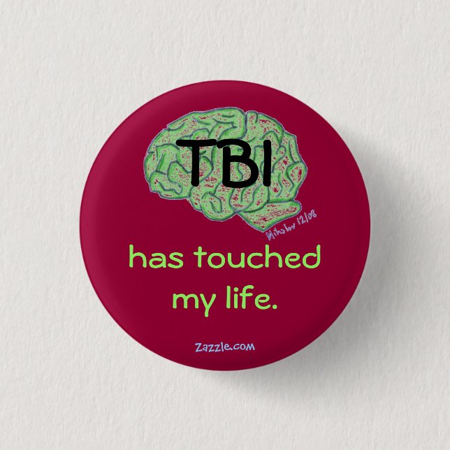 Badge Rond 2,50 Cm Bouton de conscience de TBI (Devant)