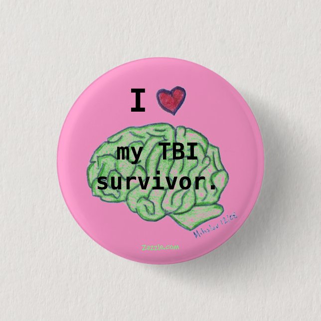 Badge Rond 2,50 Cm Bouton de conscience de TBI (Devant)
