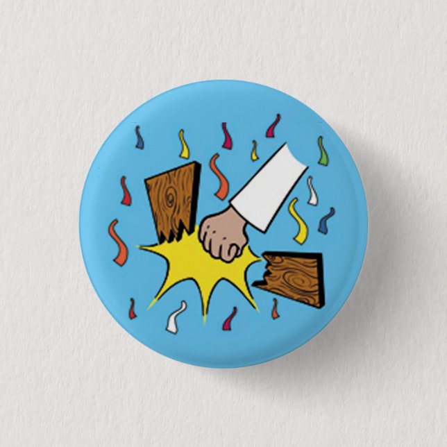Badge Rond 2,50 Cm Bouton de côtelette de karaté (Devant)