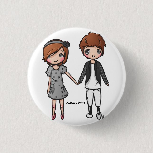 Badge Rond 2,50 Cm Bouton de couples d'Adams (Devant)