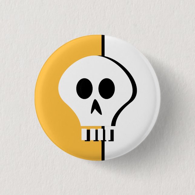 Badge Rond 2,50 Cm Bouton de crâne de Halloween (Devant)