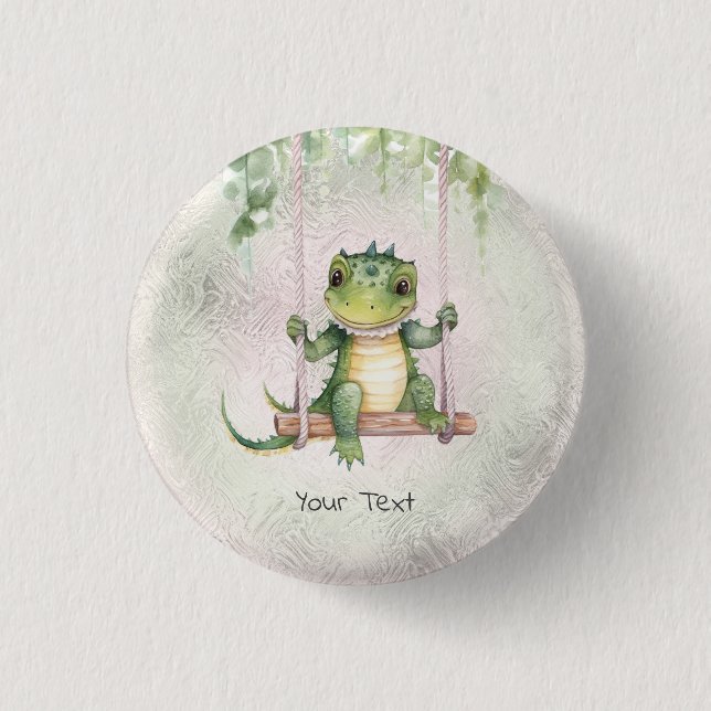 Badge Rond 2,50 Cm Bouton de crocodile bébé (Devant)