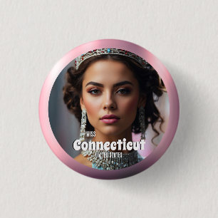 Badge Rond 2,50 Cm Bouton de défilé de rose rose personnalisé avec ph