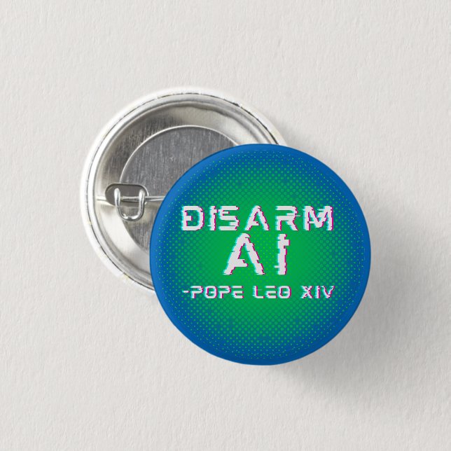 Badge Rond 2,50 Cm Bouton de désarmement de l'IA (Devant & derrière)