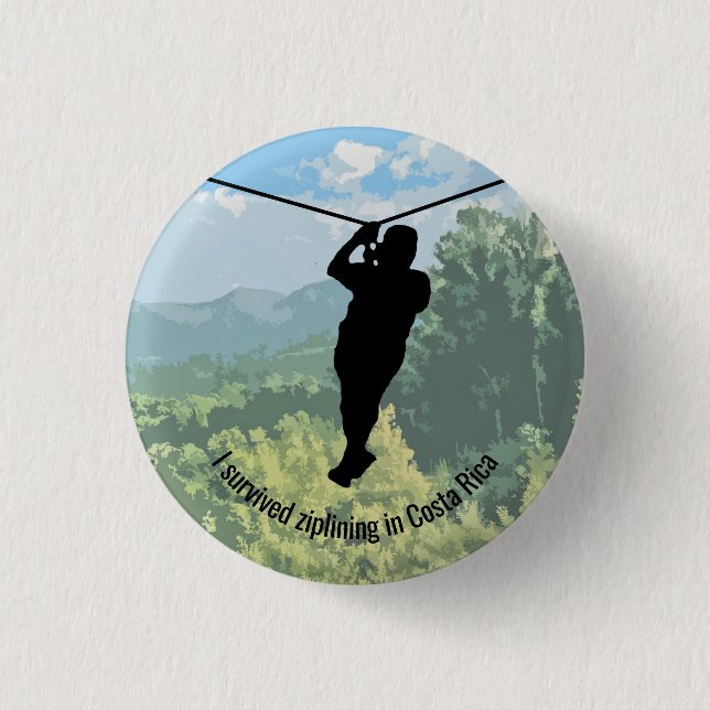 Badge Rond 2,50 Cm Bouton de design d'aventure Zipline (Devant)