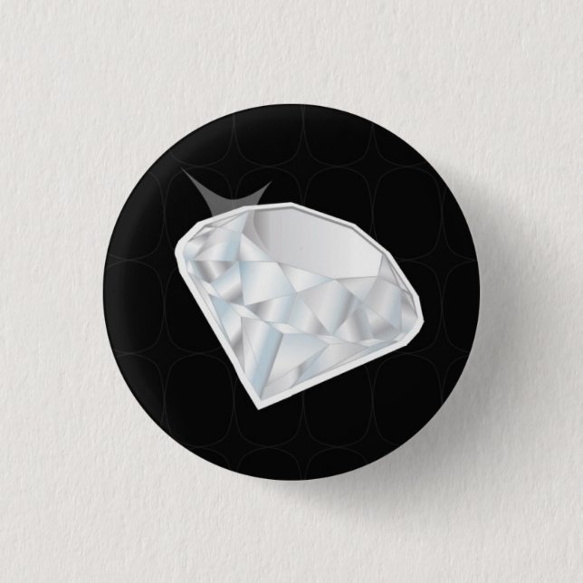 Badge Rond 2,50 Cm Bouton de diamant (Devant)