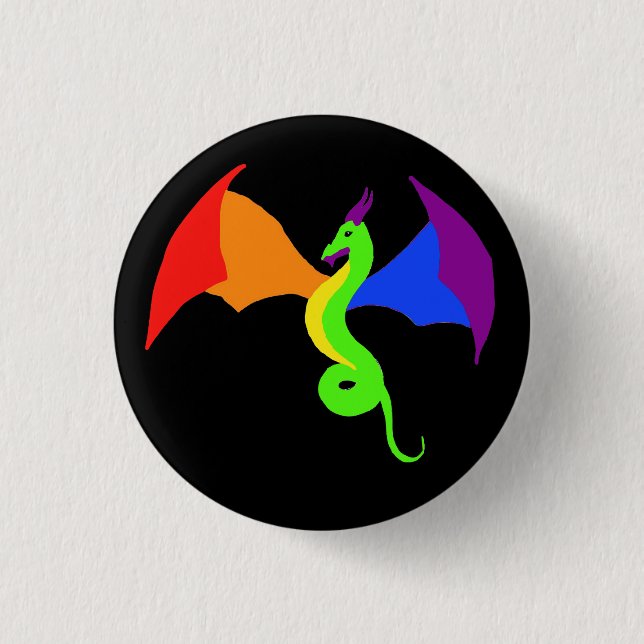 Badge Rond 2,50 Cm Bouton de dragon de LGBTQ (Devant)