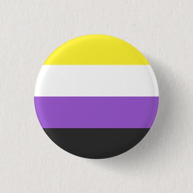 Badge Rond 2,50 Cm Bouton de drapeau de Nonbinary (Devant)