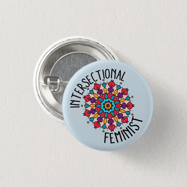Badge Rond 2,50 Cm Bouton de féministe d'Intersectional de mandala (Devant & derrière)