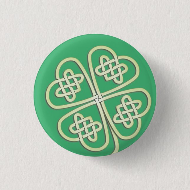 Badge Rond 2,50 Cm Bouton de fermeture à quatre feuilles Celtic Lucky (Devant)