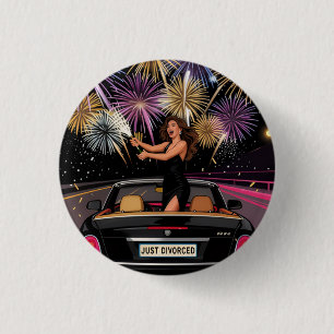 Badge Rond 2,50 Cm Bouton de fête de divorce, célébration de divorce