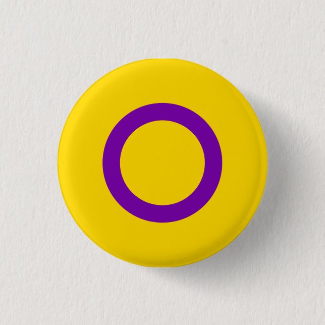 Badge Rond 2,50 Cm Bouton de fierté d'Intersex (cercle) (Devant)