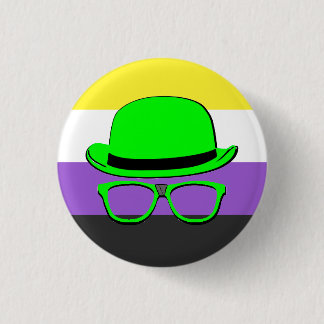 Badge Rond 2,50 Cm Bouton de fierté Enby de Dork Night