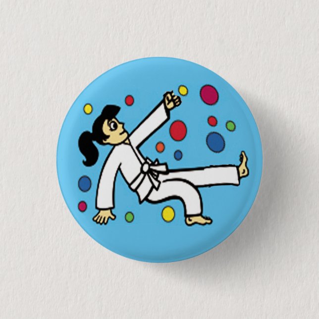 Badge Rond 2,50 Cm Bouton de fille de ballon (Devant)