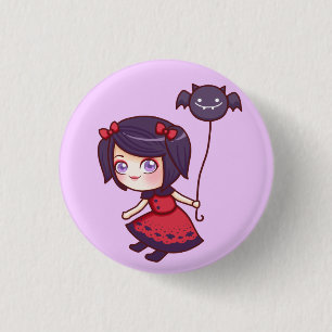 Badge Rond 2,50 Cm Bouton de fille de batte