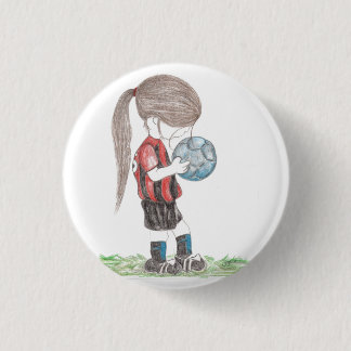Badge Rond 2,50 Cm Bouton de fille du football