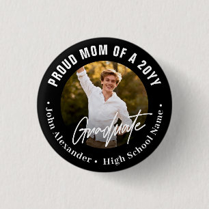 Badge Rond 2,50 Cm Bouton de fin d'études Photo de garçon diplômé Mam