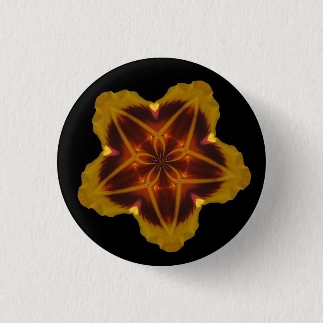 Badge Rond 2,50 Cm Bouton de fleur d'étoile (Devant)