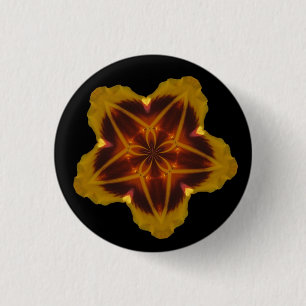 Badge Rond 2,50 Cm Bouton de fleur d'étoile