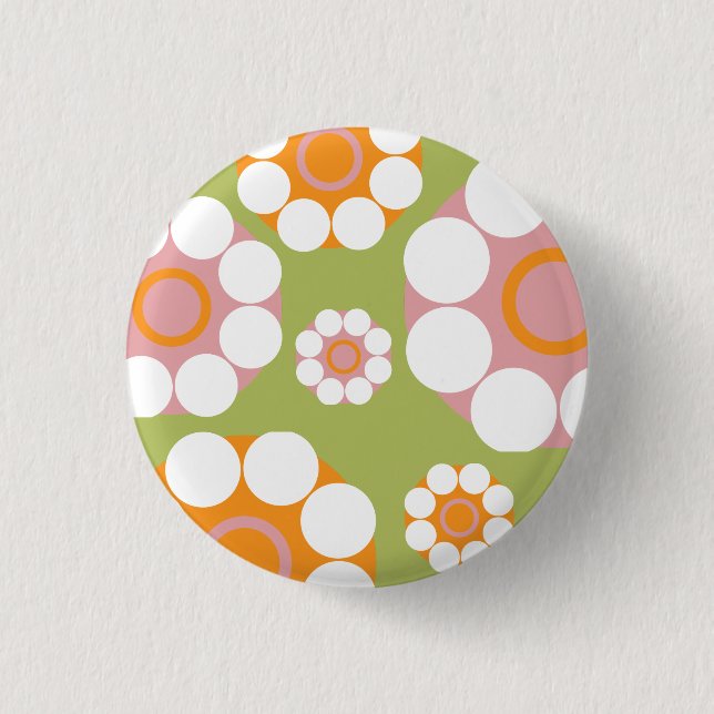 Badge Rond 2,50 Cm Bouton de fleurs joyeux (Devant)