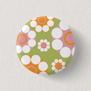 Badge Rond 2,50 Cm Bouton de fleurs joyeux