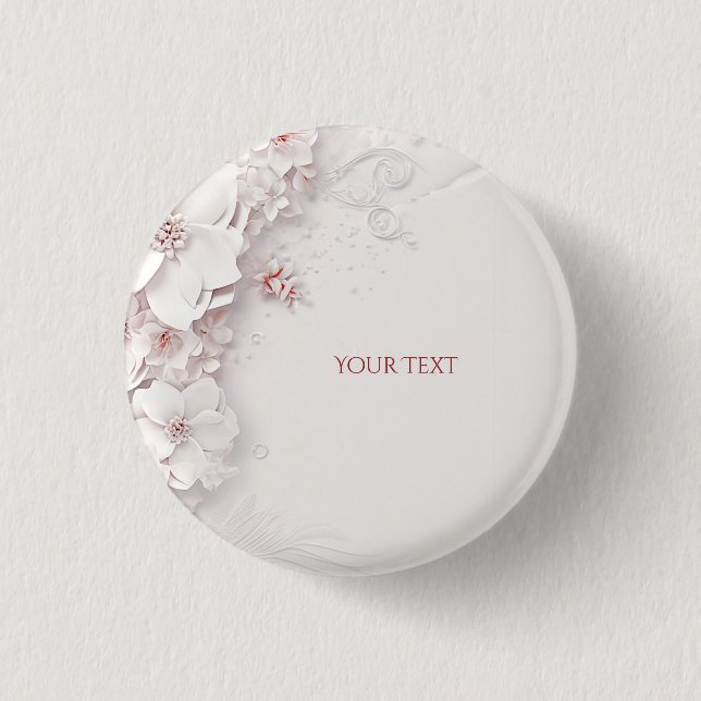 Badge Rond 2,50 Cm Bouton de floraison rose ivoire (Devant)