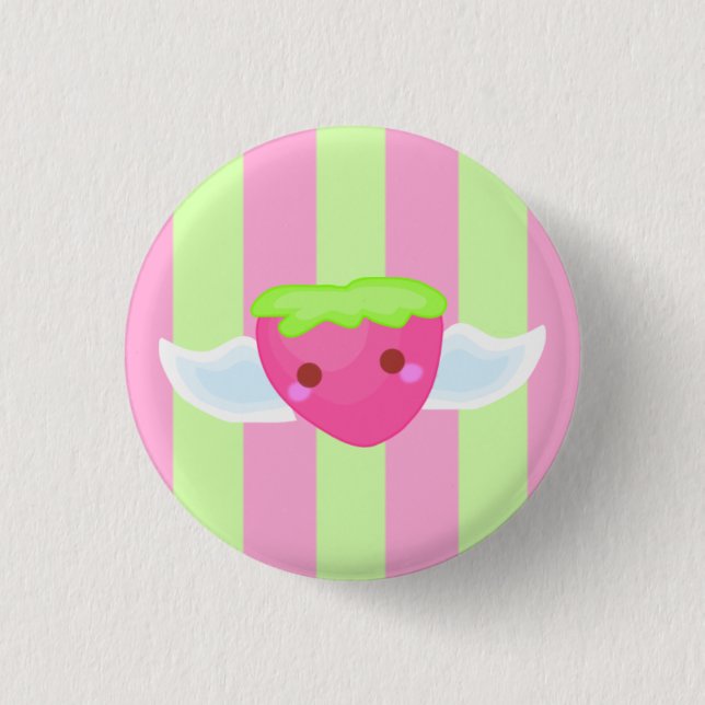 Badge Rond 2,50 Cm Bouton de fraise de vol ! (Devant)