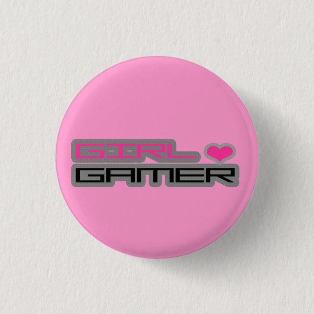 Badge Rond 2,50 Cm Bouton de Gamer de fille (Devant)