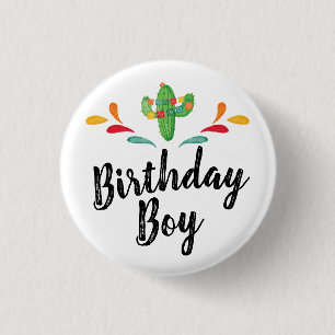 Badge Rond 2,50 Cm Bouton de garçon d'anniversaire de fiesta