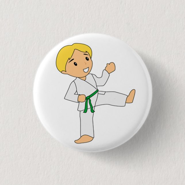 Badge Rond 2,50 Cm Bouton de garçon de ceinture verte (Devant)