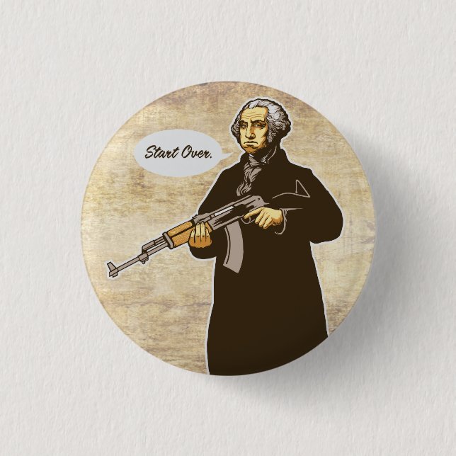 Badge Rond 2,50 Cm Bouton de George Washington (Devant)