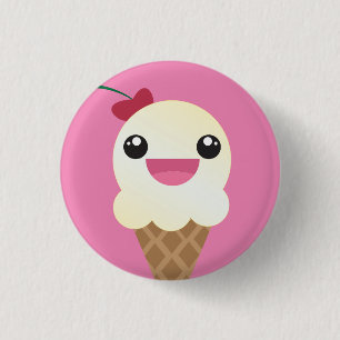 Badge Rond 2,50 Cm Bouton de glace à la vanille