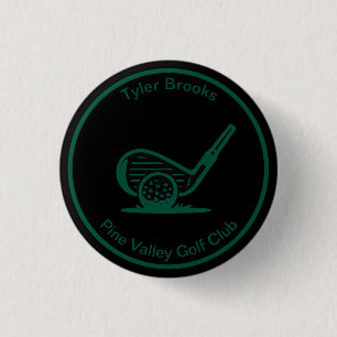 Badge Rond 2,50 Cm Bouton de golf personnalisé noir et vert